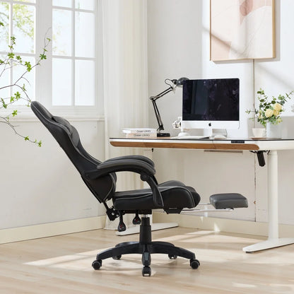 Ergonomic Gaming Chair 360° Reclining Office Chair with Footrest, Adjustable Height Racing Chair with Lumbar Support and Headrest