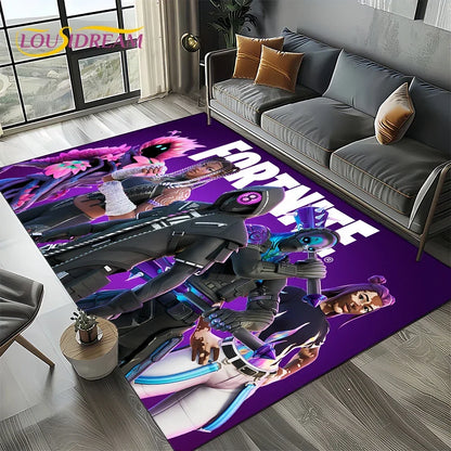 2025 Games 3D F-Fortnite Cartoon Carpet Rug for Living Room Bedroom Home Sofa Decoration,Kids play Area Rug Non-slip Floor Mat