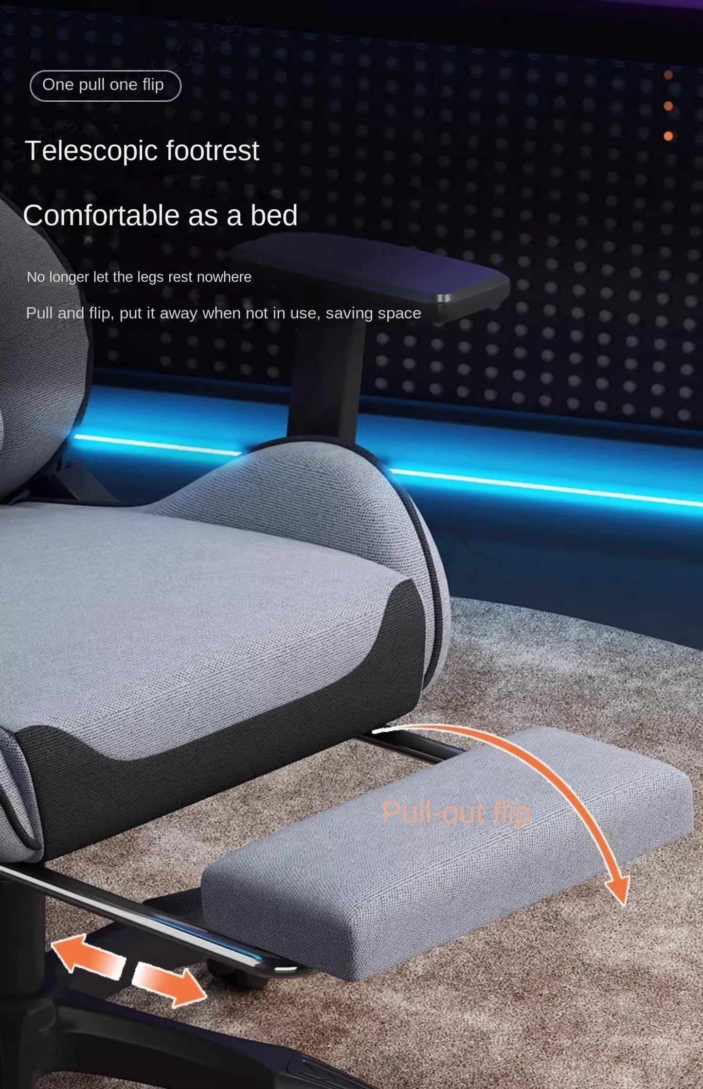 S6 Ergonomic Gaming Chair with Adjustable Backrest, Comfortable Computer Chair, Swivel Lift Chair with Armrests for Gaming & Office