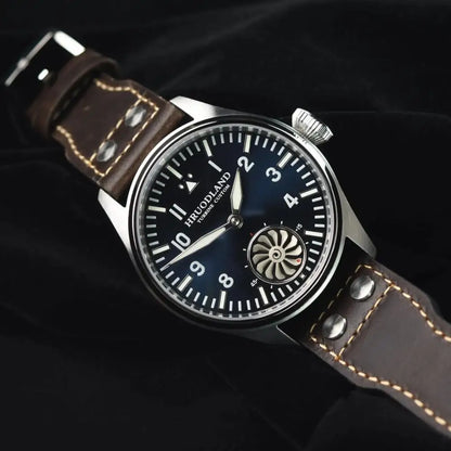 Hruodland 2025 New Men's Mechanical Watch Seagull ST3620 Retro Pilot 43MM BGW-9 Luminous Sapphire Crystal Turbine Watch