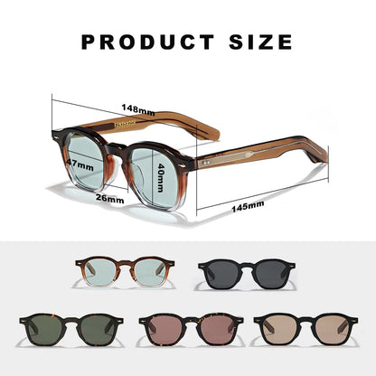 High QualityTortoiseshell Round Frame Handmade Sunglasses Designer Men Acetate Women's Beach Sun UV400 Sunglasses Can Be Carved