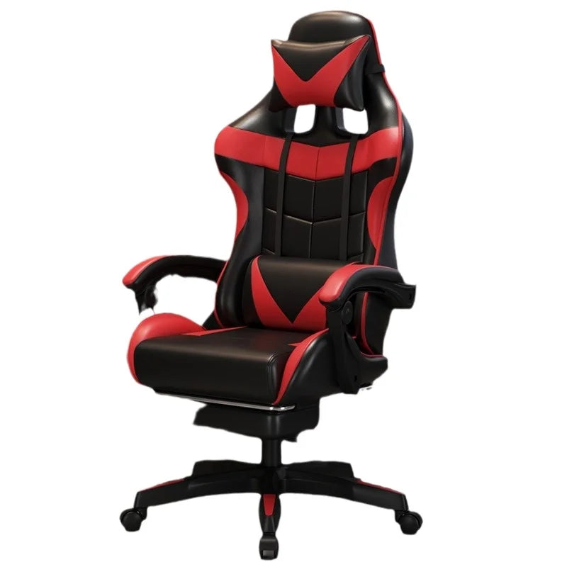 Ergonomic Gaming Chair for Home Office with Footrest, Reclining Computer Chair, Adjustable Swivel Gaming Chair with Lumbar Support for Streamers