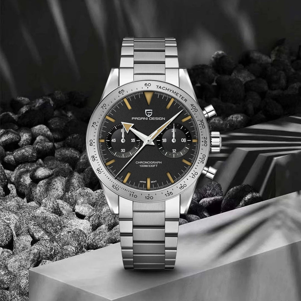 2026 New PAGANI DESIGN Retro Men's Watches Moon Quartz Watch For Men Speed Sports Chronograph AR Sapphire VK64 Clock