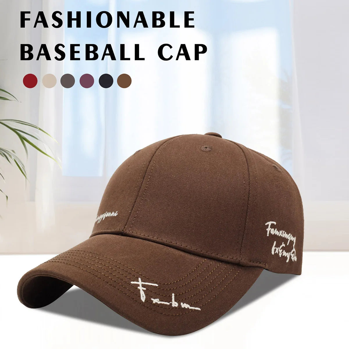 Deep-Top Large-Brim Baseball Cap for Women, 2026 New Style, Face-Slimming, Wide Brim, Summer Sun Protection Hat, Embroidered Letters, Fashionable for Men