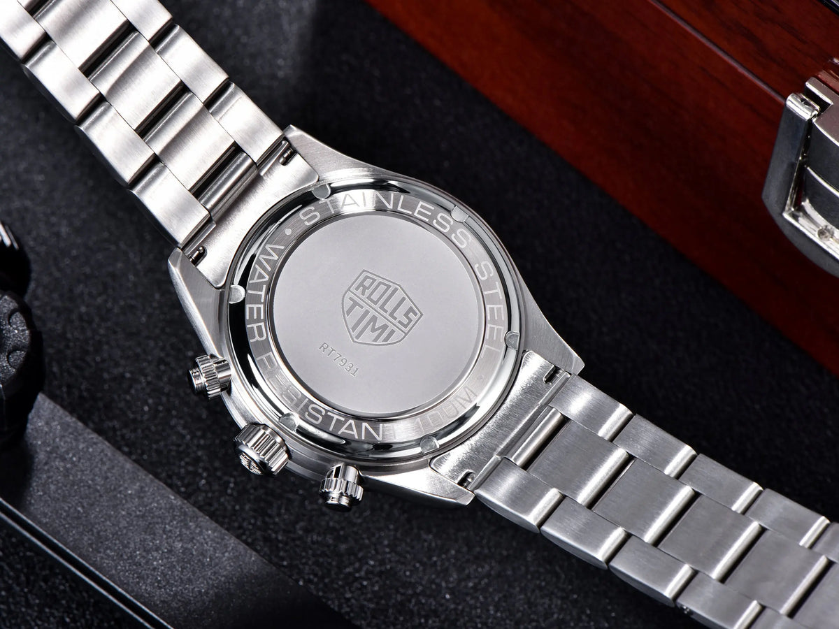 Rossitimi Casual Elegance Men Quartz Watch  Light Luxury Premium Stainless Steel Sapphire Small Three-Pin Luminous Diving Watch