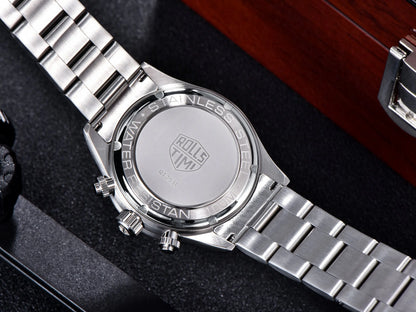 Rossitimi Casual Elegance Men Quartz Watch  Light Luxury Premium Stainless Steel Sapphire Small Three-Pin Luminous Diving Watch