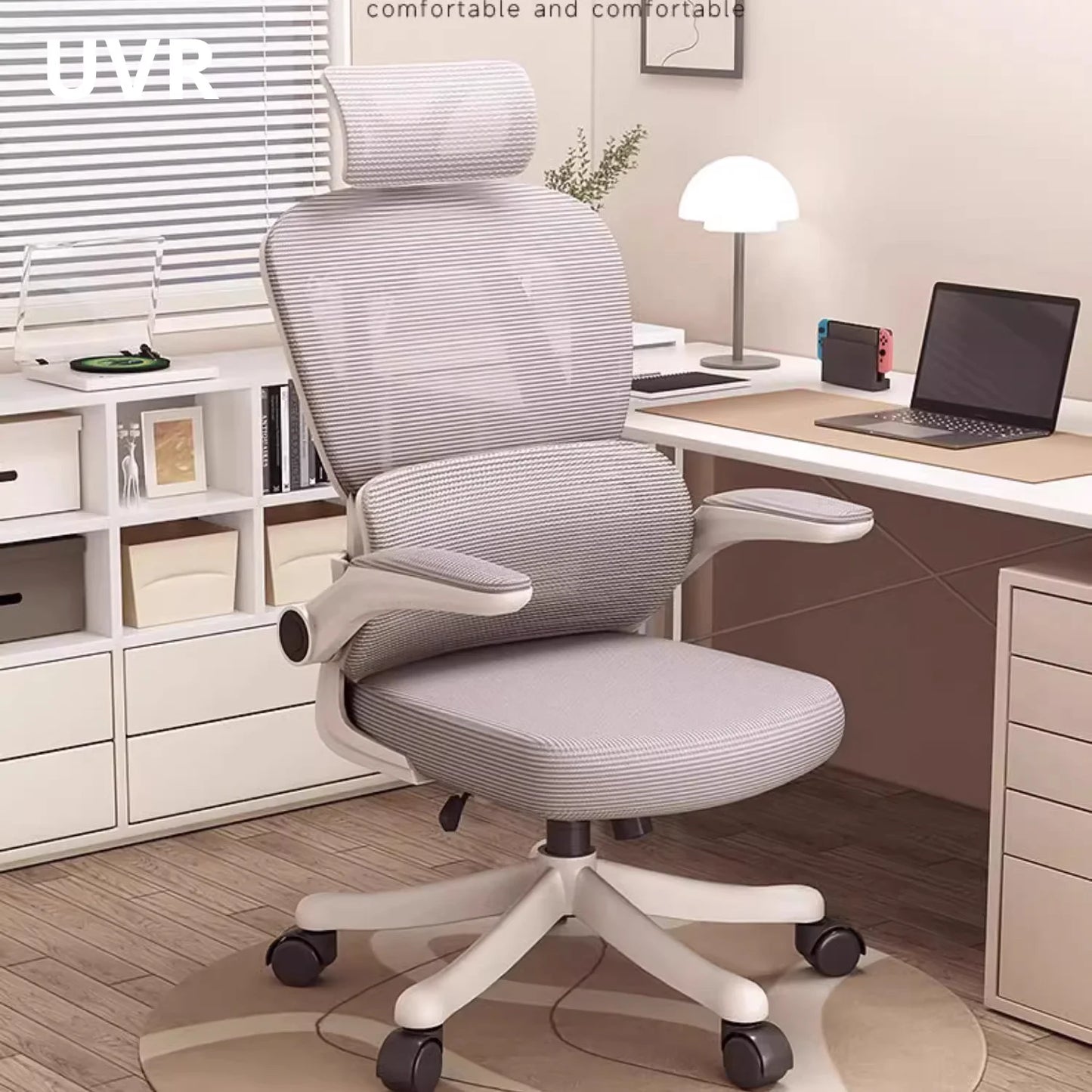 UVR Ergonomic Office Chair Adjustable Computer Chair with Armrests, Swivel Desk Chair for Home Office, Study Room, Gaming & Work Space