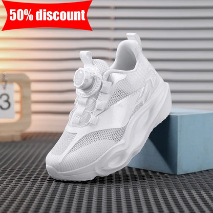 Children's Sneakers Fashion Thick Soft Sole Cushioning Elastic Casual Comfortable Tennis Shoes New Lightweight Mesh Jogging Shoes