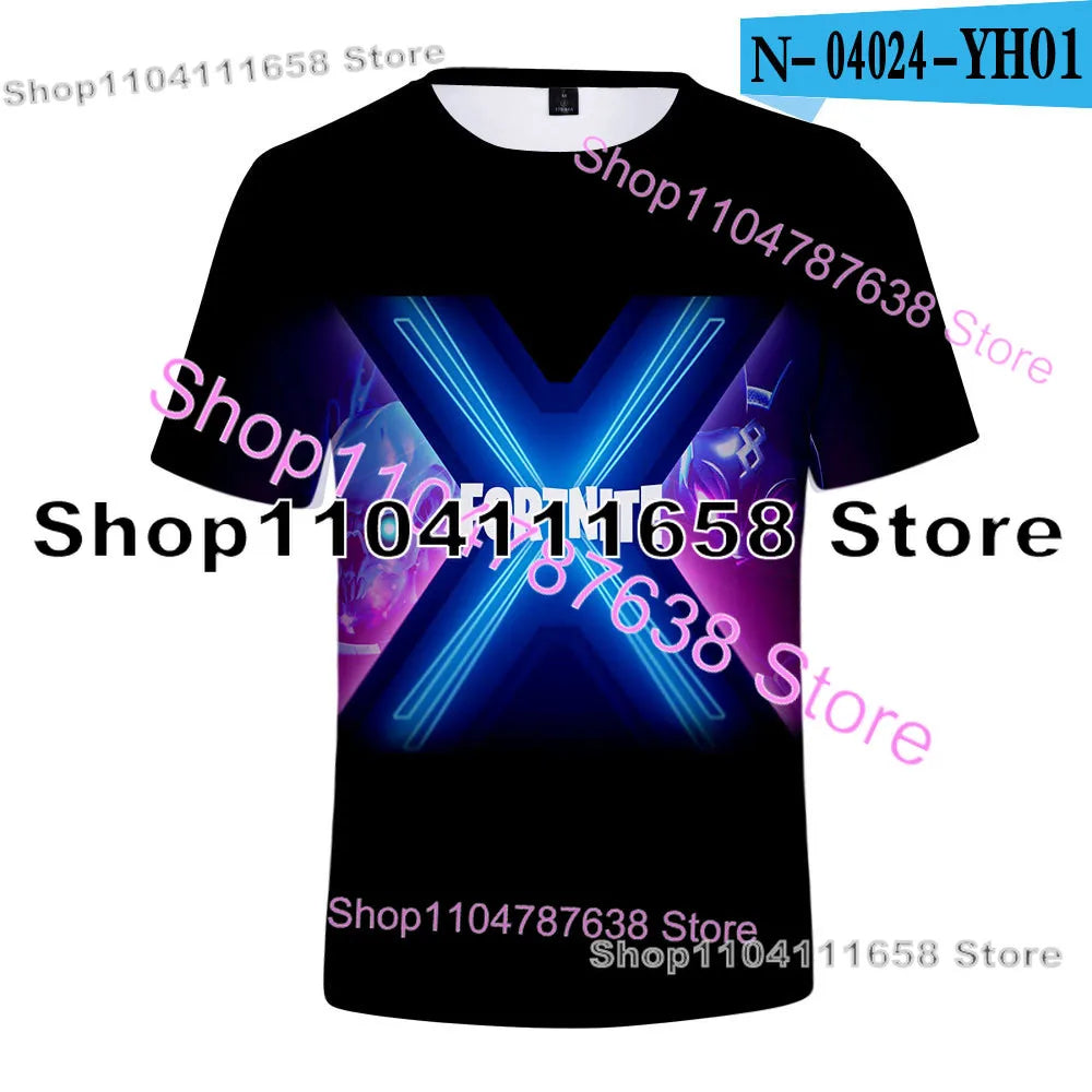 Summer T-shirt Raven Ultima Knight Fortnite T-Shirt, 3D Print Banana Peely Men’s Tee, Battle Royale Game Tops, Birthday Gifts