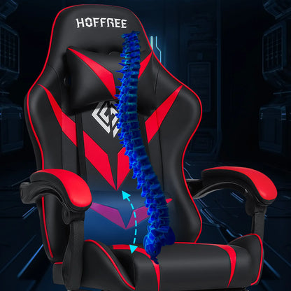 400Lbs Load Gaming Chair with Massage Ergonomic Computer Chair Footrest and Lumbar Support Reclining PC Chair Adjustable Armrest