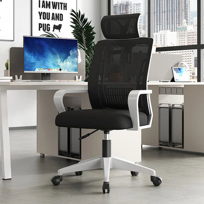 Home Office Ergonomic Seat Backrest: Liftable, Swivel, Waist Rest, Headrest, Gaming Chair