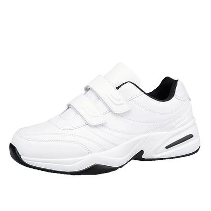 Men's Adjustable Hook and Loop Leather Sneakers Casual Sports Shoes White Sneakers Masculino Zapatillas Deportivas Tennis