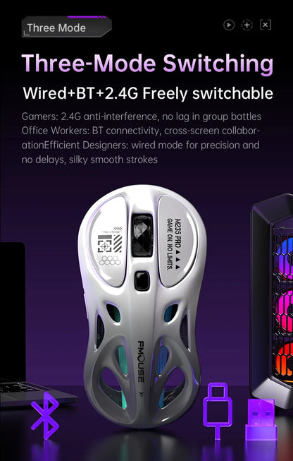 Kabellose 2.4G Tri-Mode RGB Gaming-Maus mit leichtem Hohl-Design, Chroma-Beleuchtung, kabelgebunden, Bluetooth, E-Sports-Maus-Controller