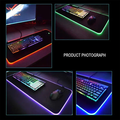 Gaming Call of Duty RGB Mouse Pad Office Large Size PC LED Glowing Keyboard Natural Rubber Anti-Slip Mice Mats Lock Edge Thicken