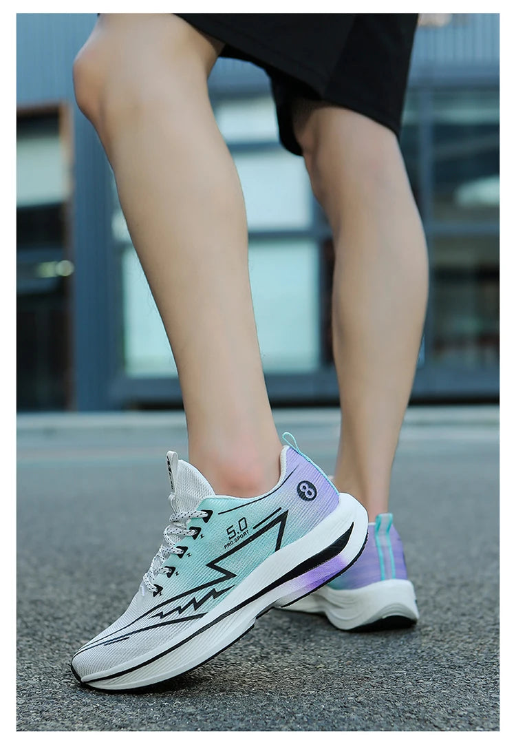 Brand Men's Carbon Plate Running Shoes Soft Cushion Shock Absorbing Sports Shoes Unisex Sneakers Light Anti-Slip Training Shoes