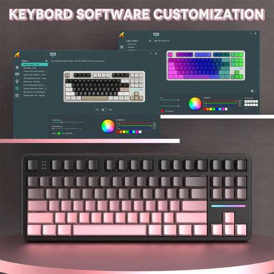 Attack Shark X87 Wireless Mechanical Keyboard, Tri-Mode Hot Swappable Gasket Gaming Keyboard with RGB Backlit, Bluetooth 5.0/2.4GHz/USB-C TKL Mechanical Keyboard