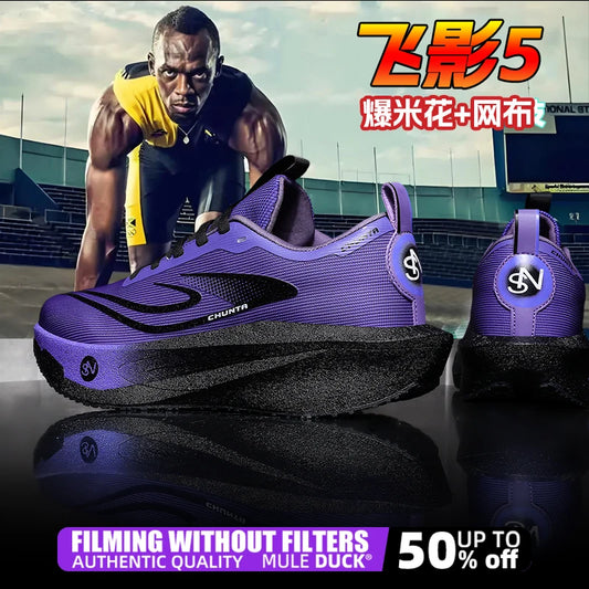 Carbon Plate Sports Running Shoes Marathon Men Breathable Lightweight Women's Comfortable Athletic Non-Slip Chunta Sneakers