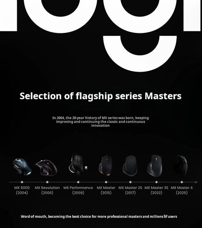 Ratón inalámbrico Bluetooth ergonómico Logitech MX Master 4 con retroalimentación háptica, anillo de acciones, MagSpeed, 8000 DPI y batería de 70 días