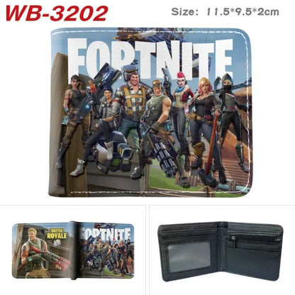 Fortnite Wallets for Kids Anime Fortnite Wallet Cartoon Card Holder Bag Leather Short Purse Fashion Folded Purses Boys Gift