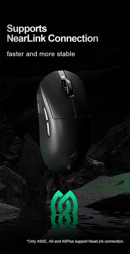 ATK Dragonfly A9 Ultra Wireless Gaming Mouse PAW3950, Tri-Mode 8K Gaming Mouse, Ultra-Lightweight Ergonomic Wireless Gaming Mouse for FPS & Esports