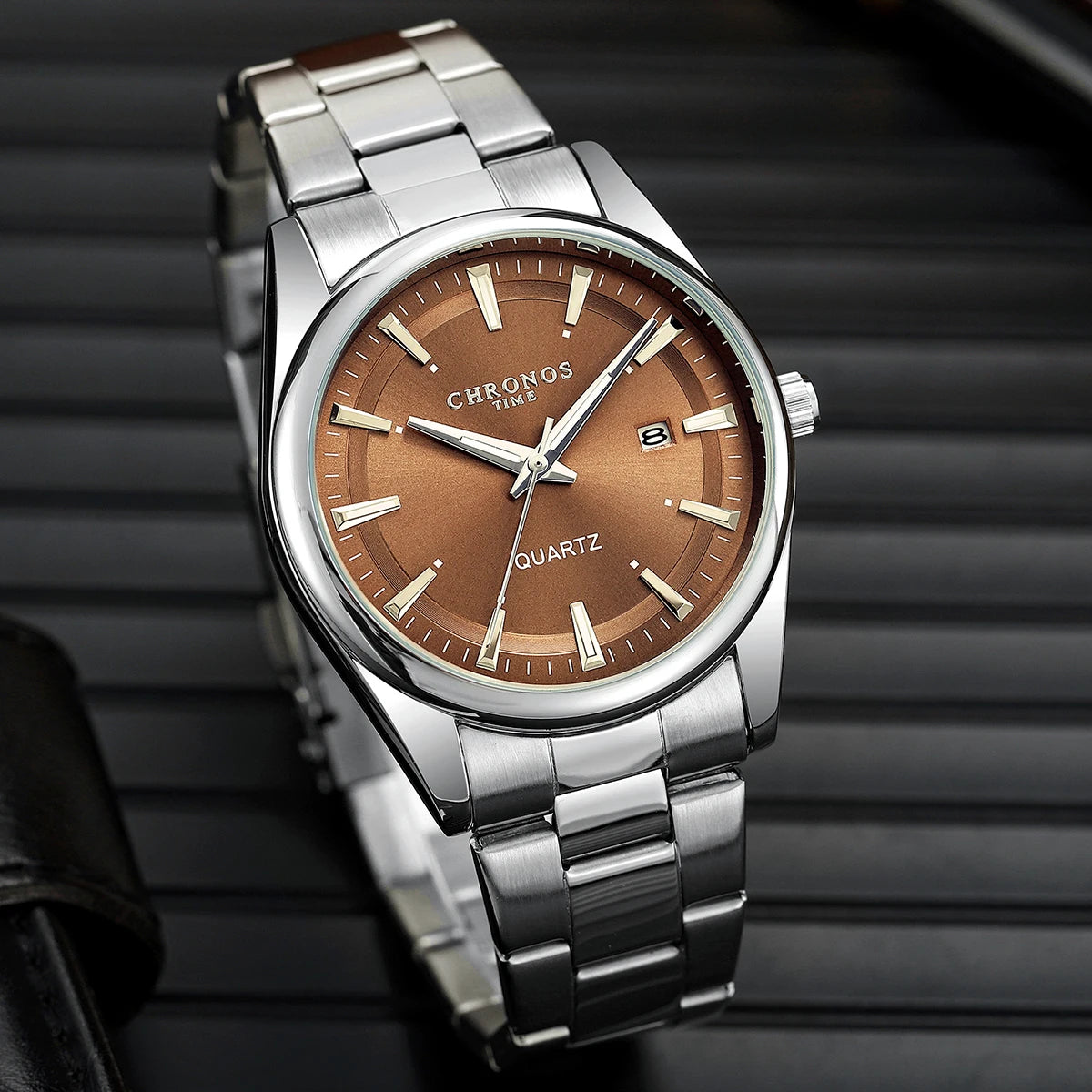 CHRONOS Luxury Quartz Watch for Men Waterproof Date Luminous Wristwatch Stainless Steel Men's Watches Male Clock Sports Reloj