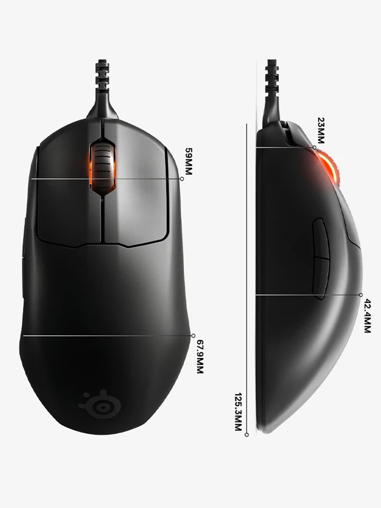SteelSeries Prime Wired Esports Performance Gaming Mouse 18000 DPI TrueMove Pro Optical Sensor – Magnetic Optical Switches