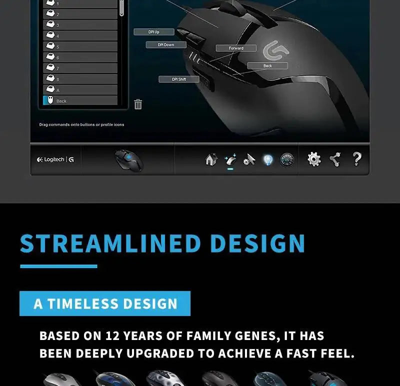 Laidinė žaidimų pelė Logitech G402, 32 bitų ARM procesorius, 8 mygtukai, 500 IPS, neslystanti – visos dienos žaidimų ir darbo sesijoms