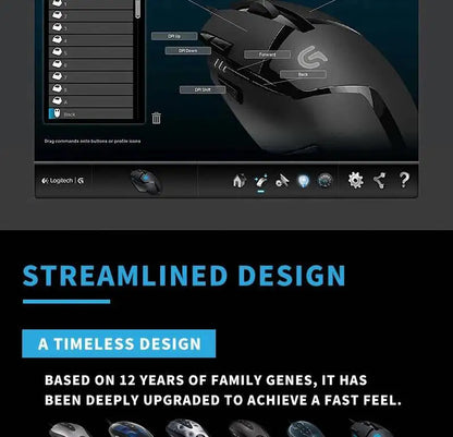 Laidinė žaidimų pelė Logitech G402, 32 bitų ARM procesorius, 8 mygtukai, 500 IPS, neslystanti – visos dienos žaidimų ir darbo sesijoms