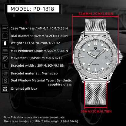 2026 New PAGANI DESIGN 007 Men's Watches Luxury Automatic Watch For Man Mechanical Wristwatch AR Sapphire Mirror Luminous Clock