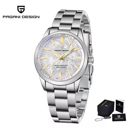 PAGANI DESIGN 40MM Meteorite dial Men Quartz Watches Luxury Business Sapphire 316L Stainless Steel 100M Waterproof Watch For Men