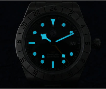 Relógio mecânico automático San Martin New 39mm NH34 BB GMT, relógio desportivo, safira, luminoso, impermeável 100m, para homem, Relogio SN0054