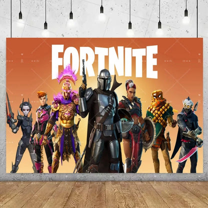 Fortnite Game Theme Birthday Party Decoration Background Fortnite Gamer Banner Boys Girls Photography Supplies Backdrop Kid Gift
