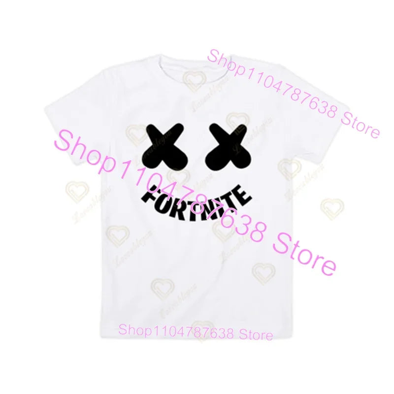 Peely Fortnite T-Shirt Round Neck Summer Short Sleeve Battle Royale Streetwear Top for Casual Wear