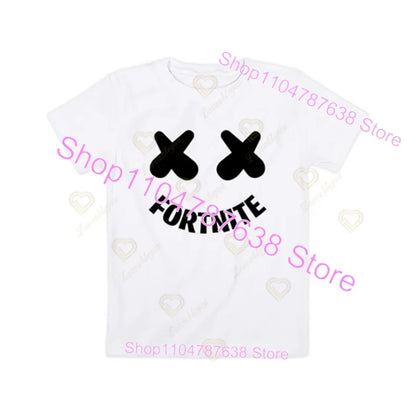 Peely Fortnite T-Shirt Round Neck Summer Short Sleeve Battle Royale Streetwear Top for Casual Wear