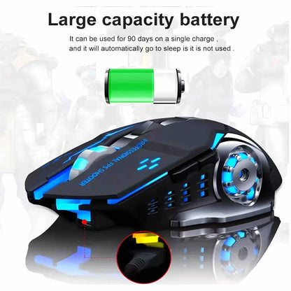 Bluetooth Mouse Gaming Computer Rechargeable Wireless Mouse USB Mechanical E-Sports Backlight PC Gamer Mouse for Computer
