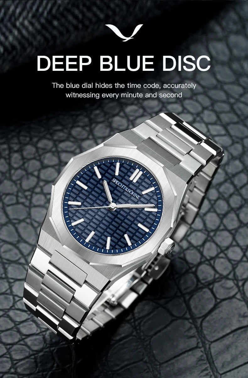 New 2026 Fashion Rare Specht & Söhne Men's Watch Ultrathin 38MM Steel Sapphire Crystal VH31 Quartz Wristwatch Relogio Masculino