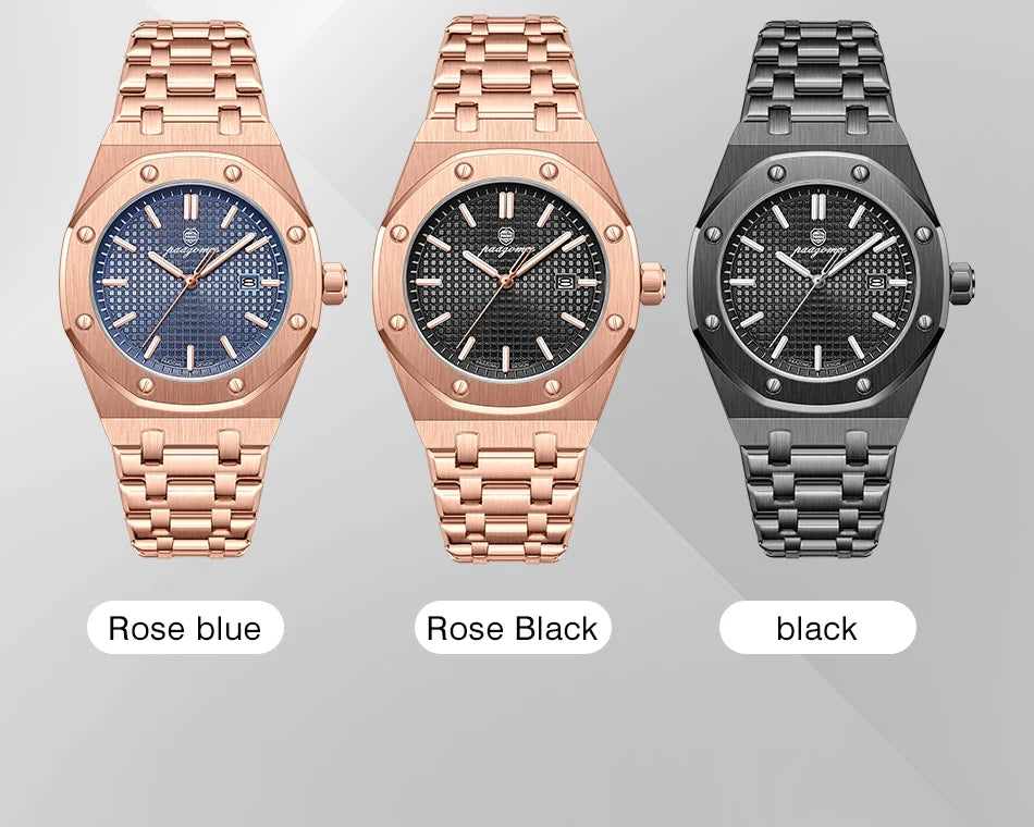 PAAZOMU Luxury Square Man Quartz Watch Waterproof Luminous Date Men's Watch High Quality Stainless Steel Business Men Watches