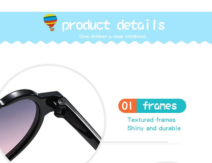 New Kids Cartoon Heart Sunflower Fruit Rabbit Ears Sunglasses Girls Boy Children Outdoor Round Polarized UV400 Sun Glasses