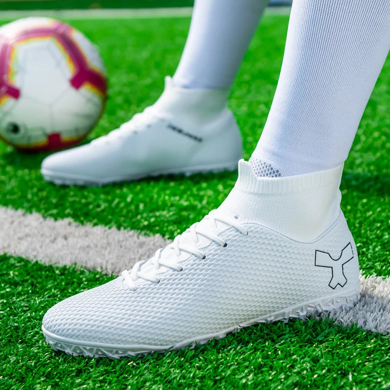 New Unisex Long Spike Football Boots Men Broken Nail Soccer Shoes AG/TF Training Soccer Cleats Sneakers Non-Slip Ankle Zapatos