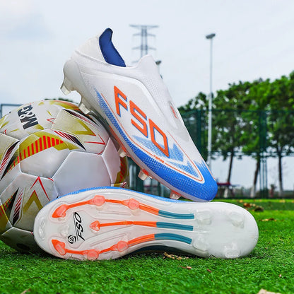 New Men Football Boots Non-Slip Outdoor Sneakers Match Grass Cleats High-quality Soccer Shoes Futsal Hot-selling High-top Light