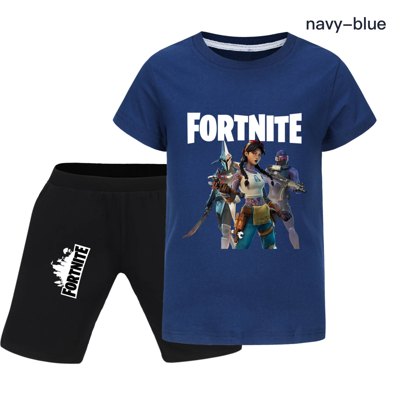 Fortnite Summer Kids Cartoon T-shirts Shorts Two-piece Set Baby Boys Tracksuit Girls Outfits 505