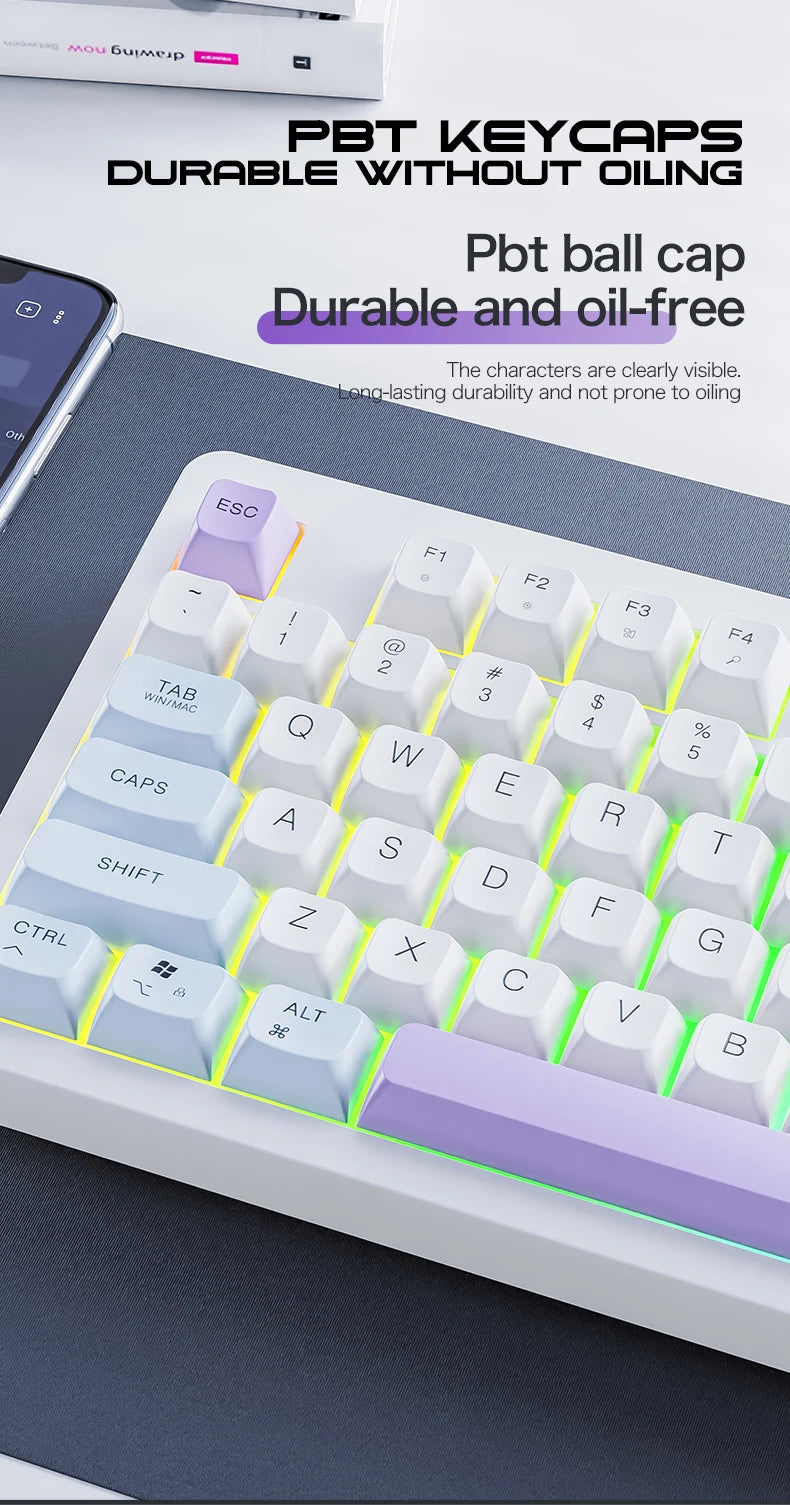 XUNFOX TK100 Wireless 2.4 Keyboard Bluetooth Dual-Mode Game Silent Office Notebook Universal Keyboard