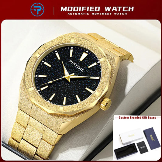 Men's wristwatch Starry Frosted Men Quartz Watch Fashion And Luxury Gentleman Watches Golden Watch Waterproof Silver Accessories