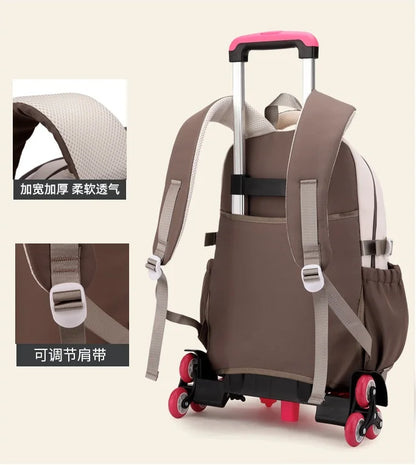 Mochila Escolar com Rodas Fortnite, Grande Capacidade, Impermeável, Leve e Minimalista, para Portátil, Escola e Viagens Casuais