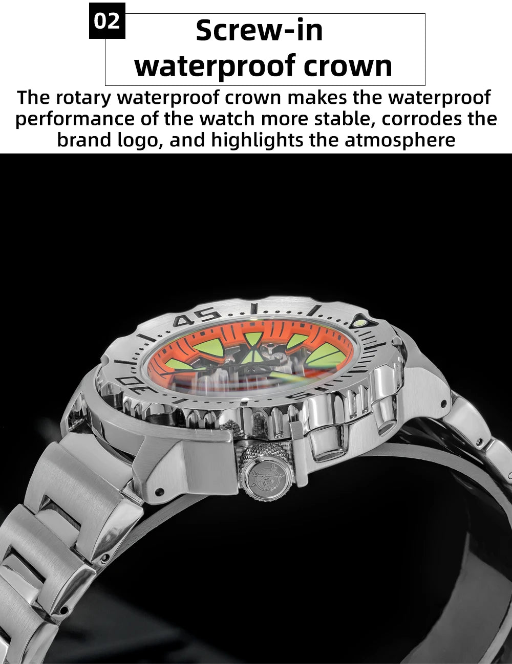 ADDIESDIVE luxury men's skeleton automatic watch sapphire glass BGW9 luminous diver's watch 200m men analog mechanical watches