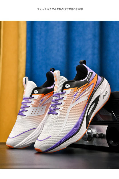 Scarpe sportive da running Marathon da uomo, con piastra in carbonio, cuscino d’aria, traspiranti e leggere, sneakers atletiche da donna comode e antiscivolo