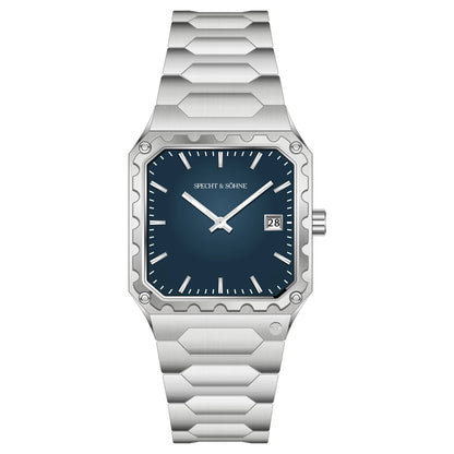 Specht & Söhne New Luxury Square 222 Watch Waterproof Male Clock Luminous Sapphire Stainless Steel Blue Men Watch Reloj Hombre