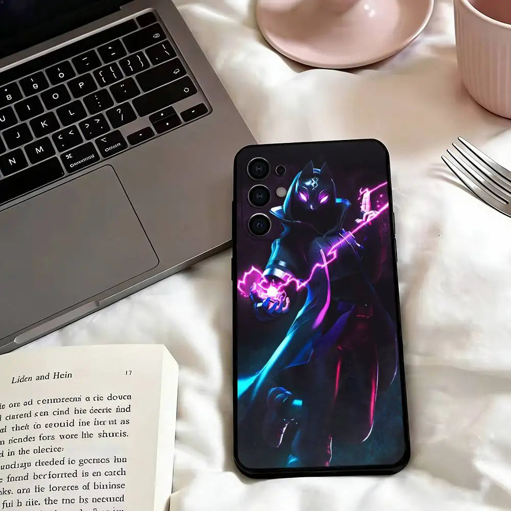 Game F-F-Fortnites Phone Case For Samsung S25,S24,S21,S22,S23,S30,Ultra,S20,Plus,Fe,Lite,Note,10,Black Cover