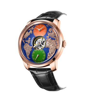 HANBORO World Time Series Men's Fully Automatic Mechanical Watch with Hollow Flywheel World Earth Personality Watch 1026