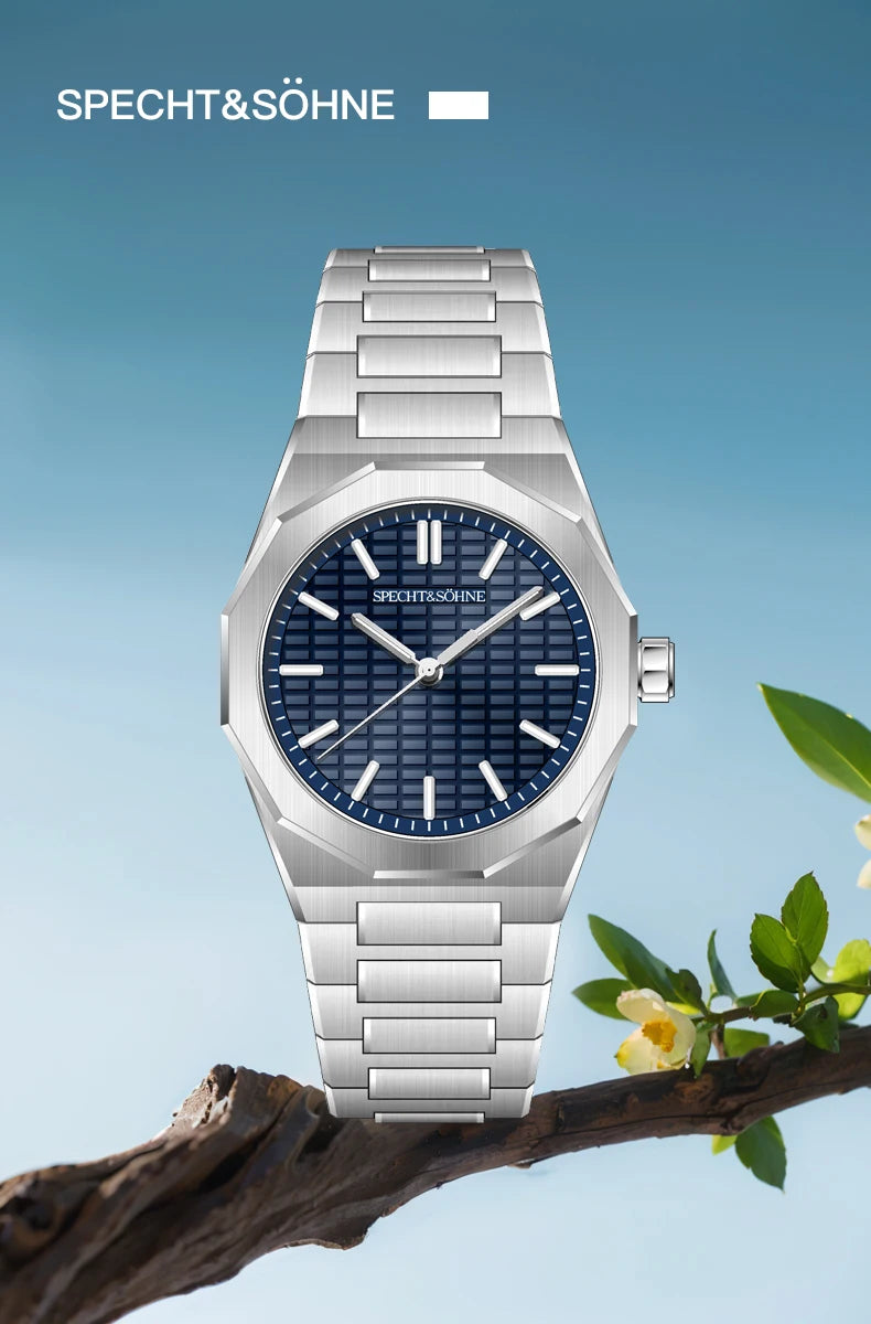 New 2026 Fashion Rare Specht & Söhne Men's Watch Ultrathin 38MM Steel Sapphire Crystal VH31 Quartz Wristwatch Relogio Masculino